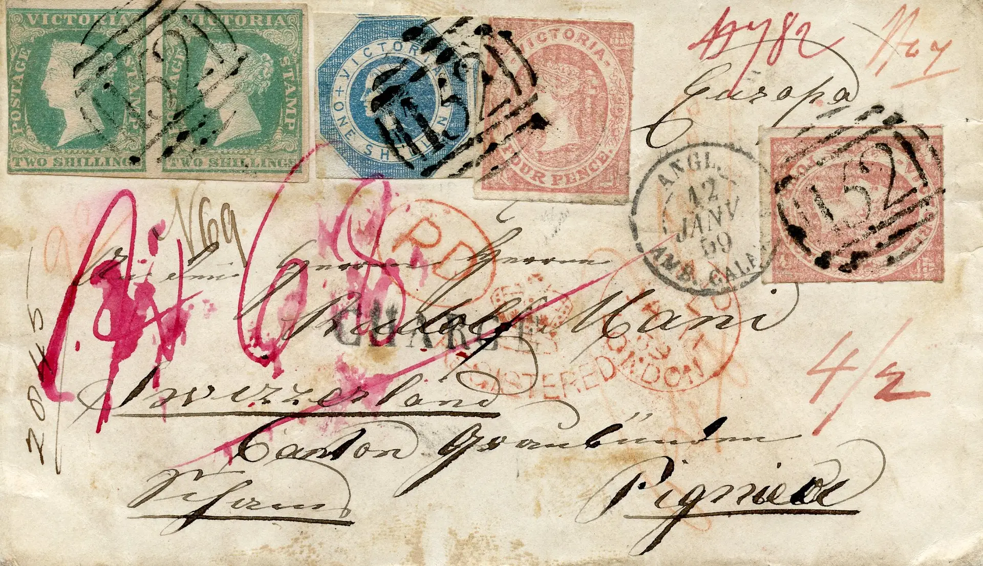 Australian Colonial Mail 1857 - 90 (LARGE GOLD x 2)